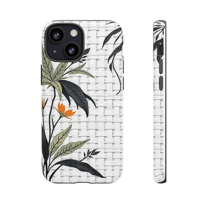 Floral Woven Tough Phone Case — Protective Botanical iPhone Cover