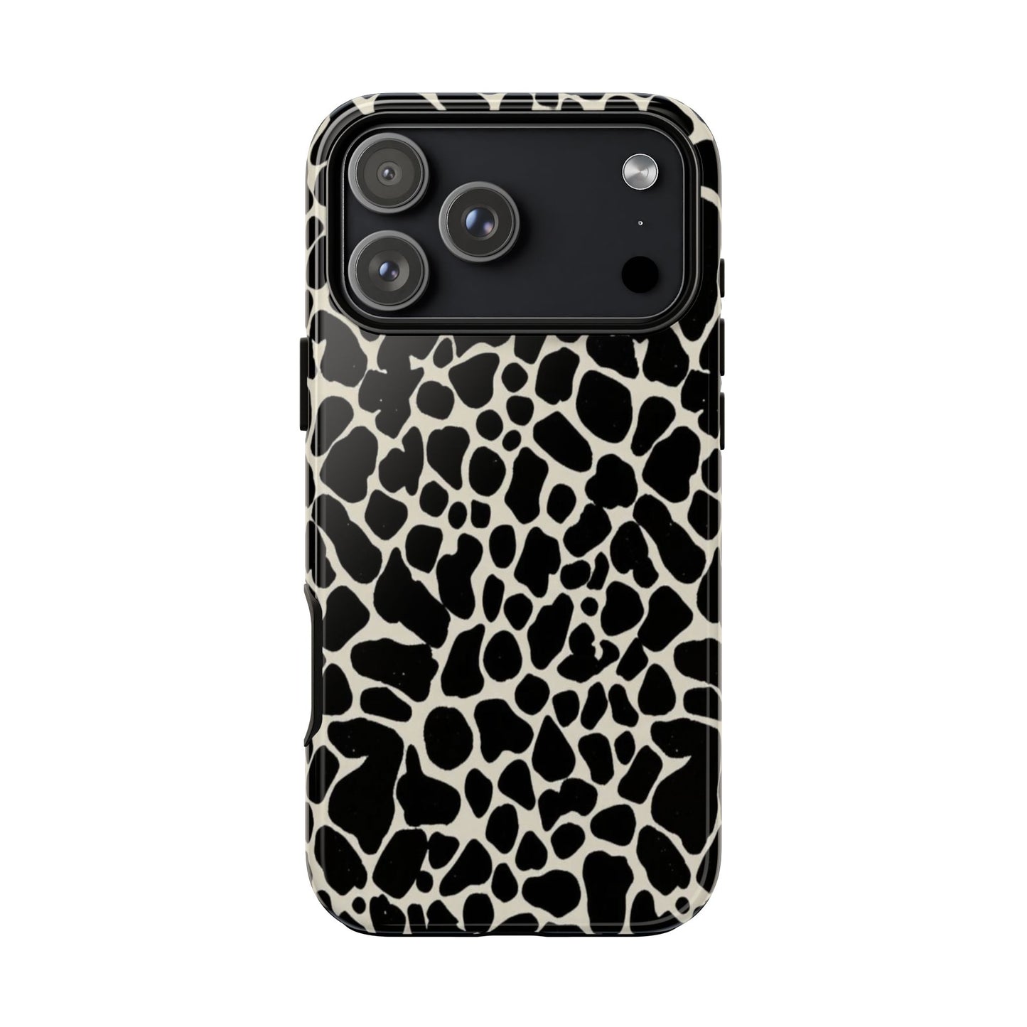 Black and White Cowhide Phone Case — Protective Tough Case
