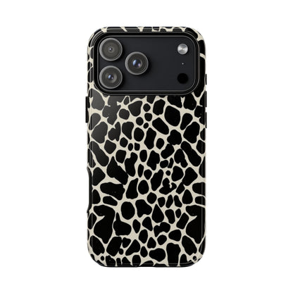 Black and White Cowhide Phone Case — Protective Tough Case