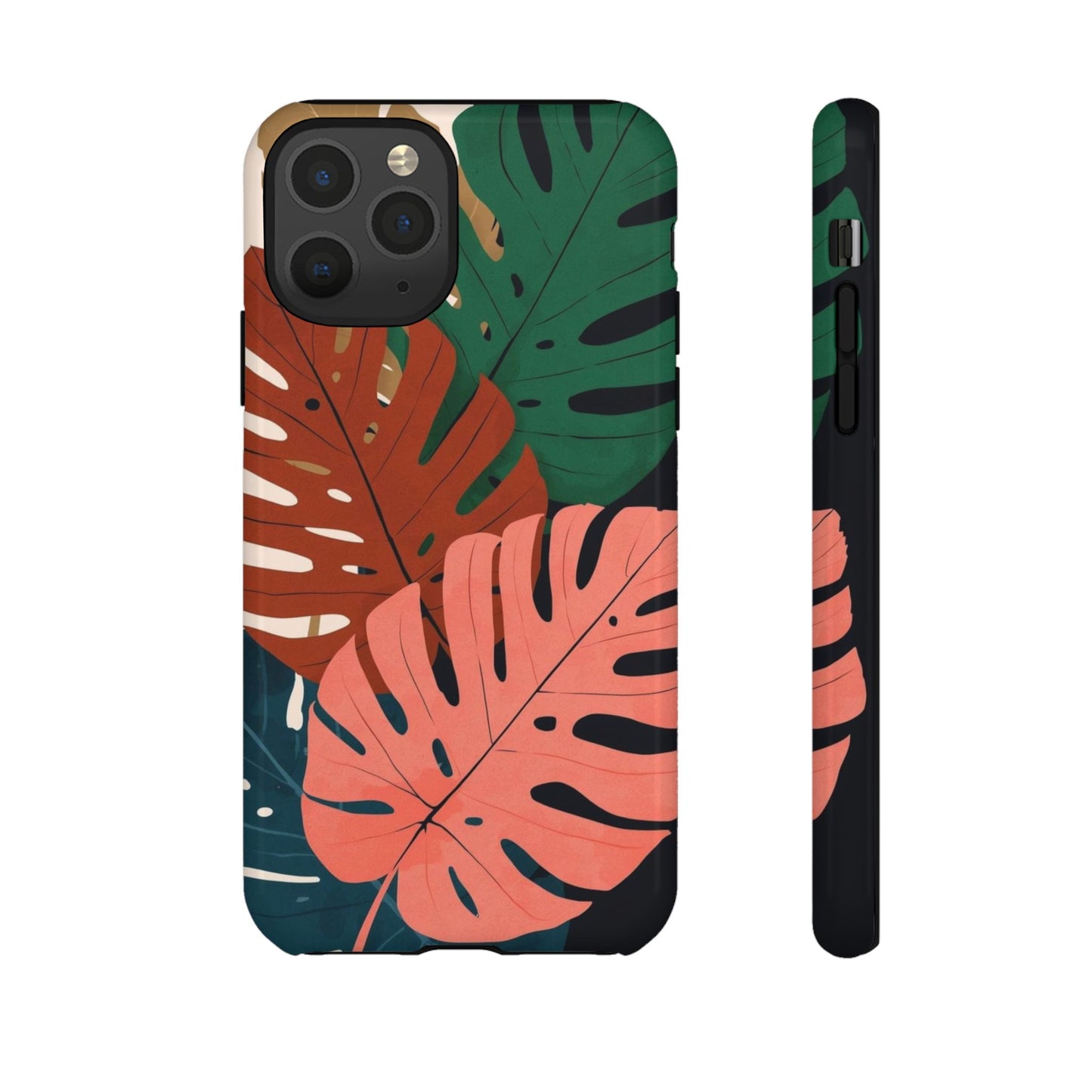 Tropical Monstera Phone Case — Colorful Leaf Protective Tough Case