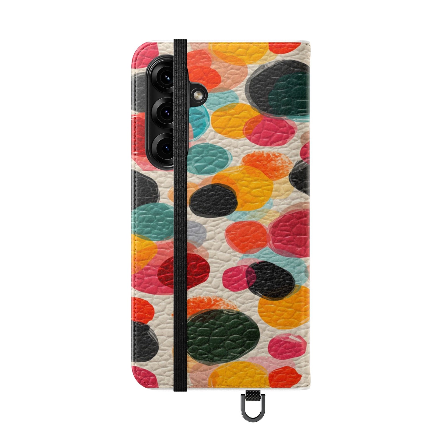 Colorful Confetti Dot Flip Phone Case — Retro Polka Wallet Cover