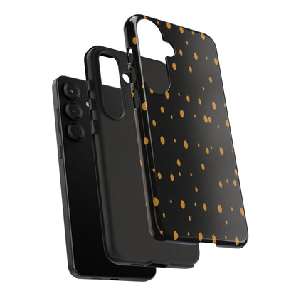 Black & Gold Dot Tough Phone Case — Protective Sparkle Pattern