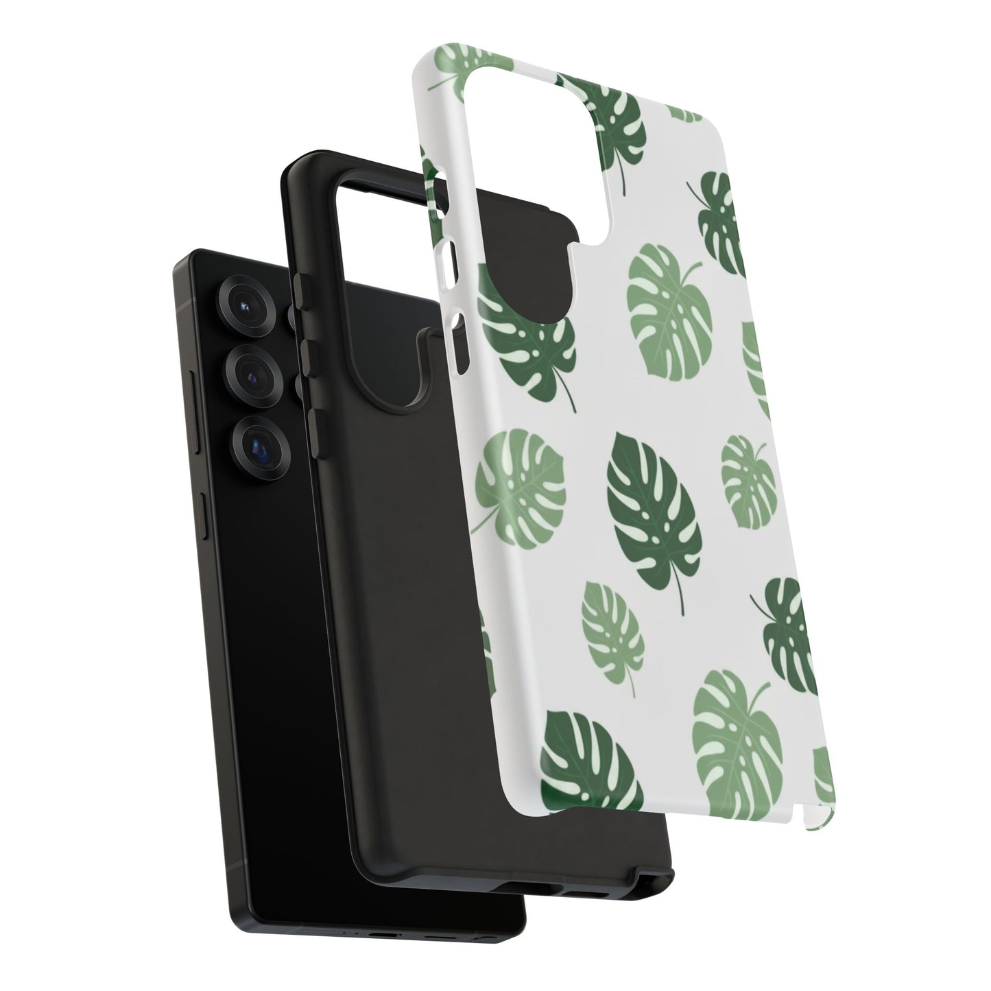 Monstera Leaf Phone Case — Tropical Green Pattern Tough Case