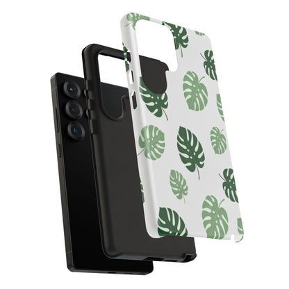 Monstera Leaf Phone Case — Tropical Green Pattern Tough Case