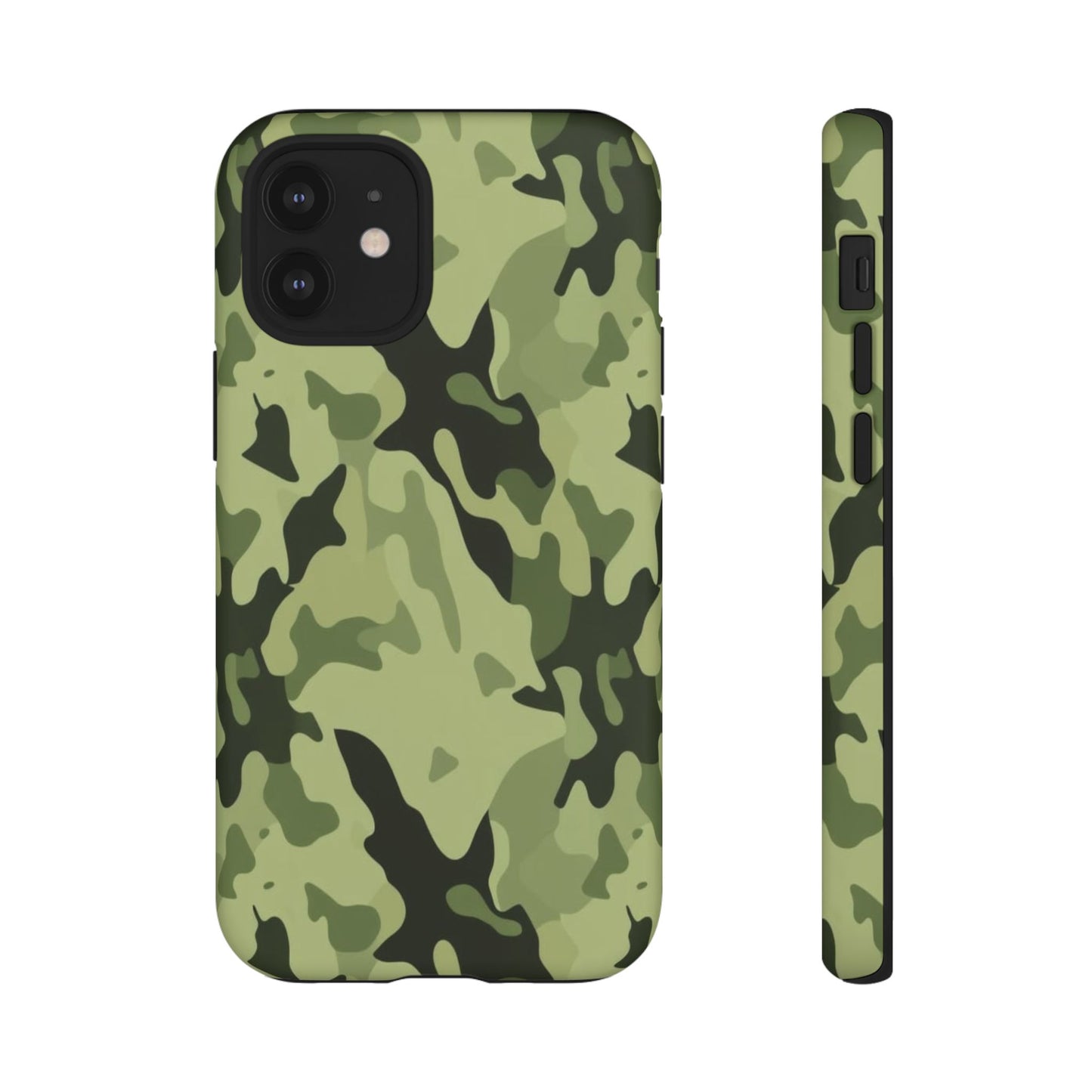 Camo Tough Phone Case — Military Green Protective iPhone Cover