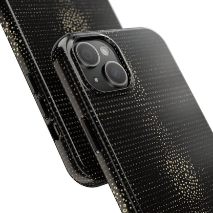 Tough Phone Case — Black Textured Metallic Dot Shield