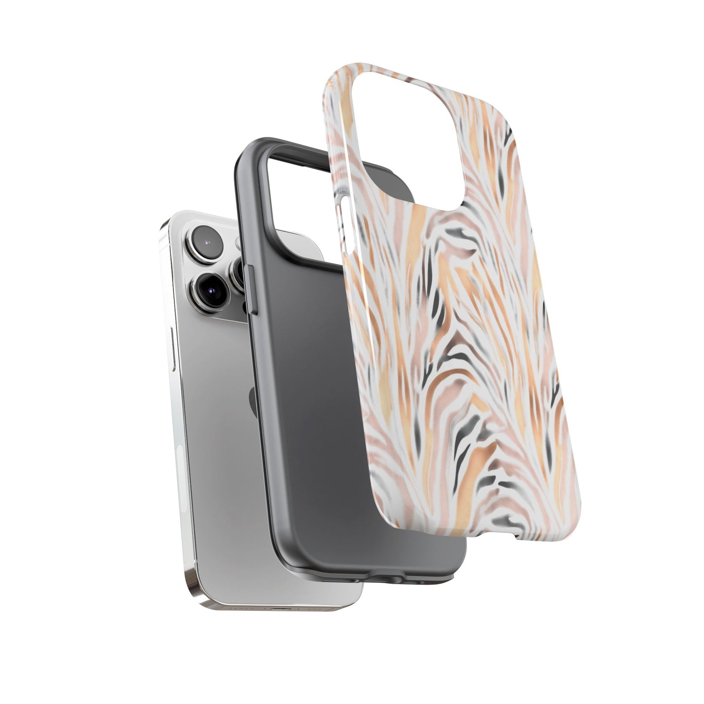 Tough Case — Neutral Watercolor Tiger Stripe Phone Case