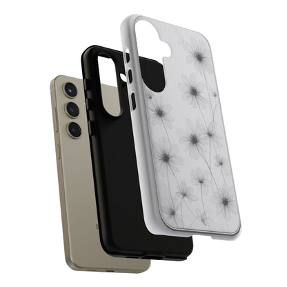 Tough Case — Black & White Floral Tough Phone Case