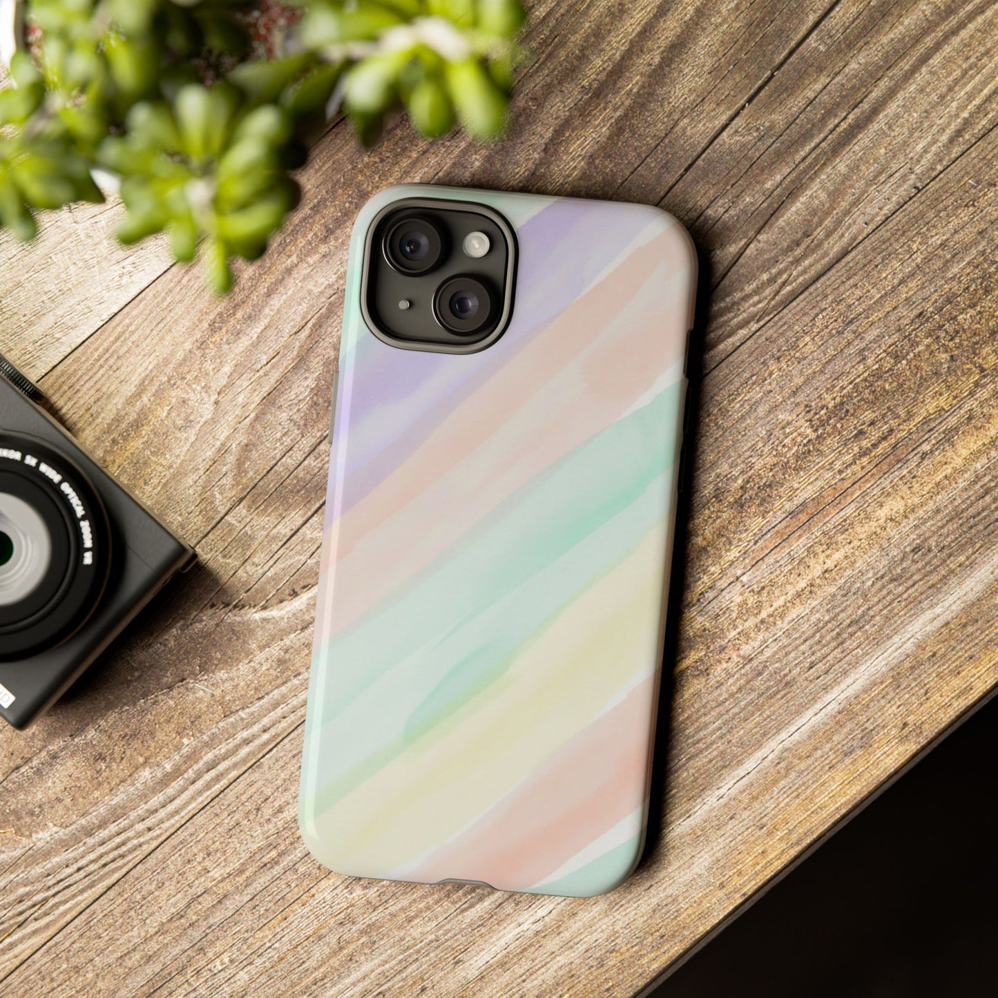 Pastel Watercolor Stripe Tough Phone Case