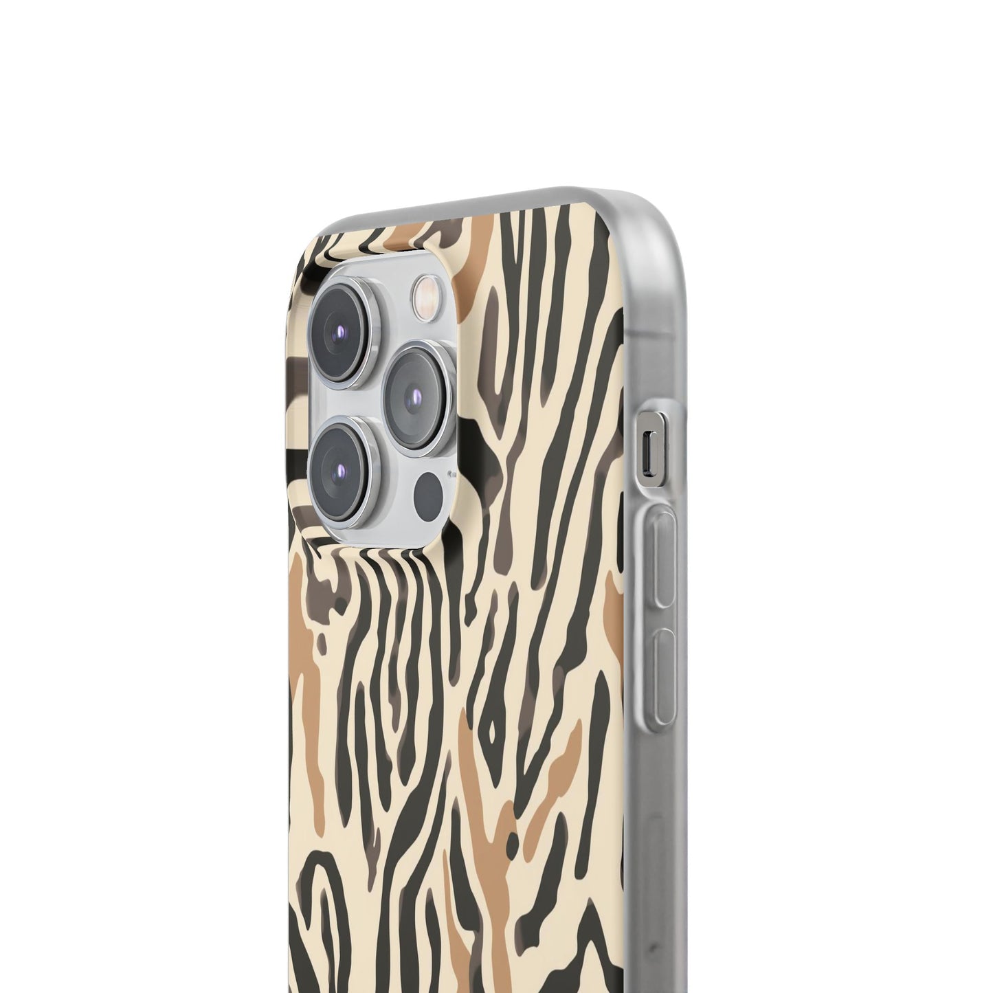 Zebra Stripe Phone Case – Neutral Animal Print Flexi Case