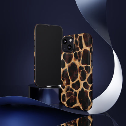 Phone Case — Brown Leather Dot Texture Rugged Protective Cover