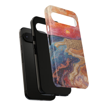 Sunset Coast Phone Case — Colorful Abstract Beach Art Tough Case