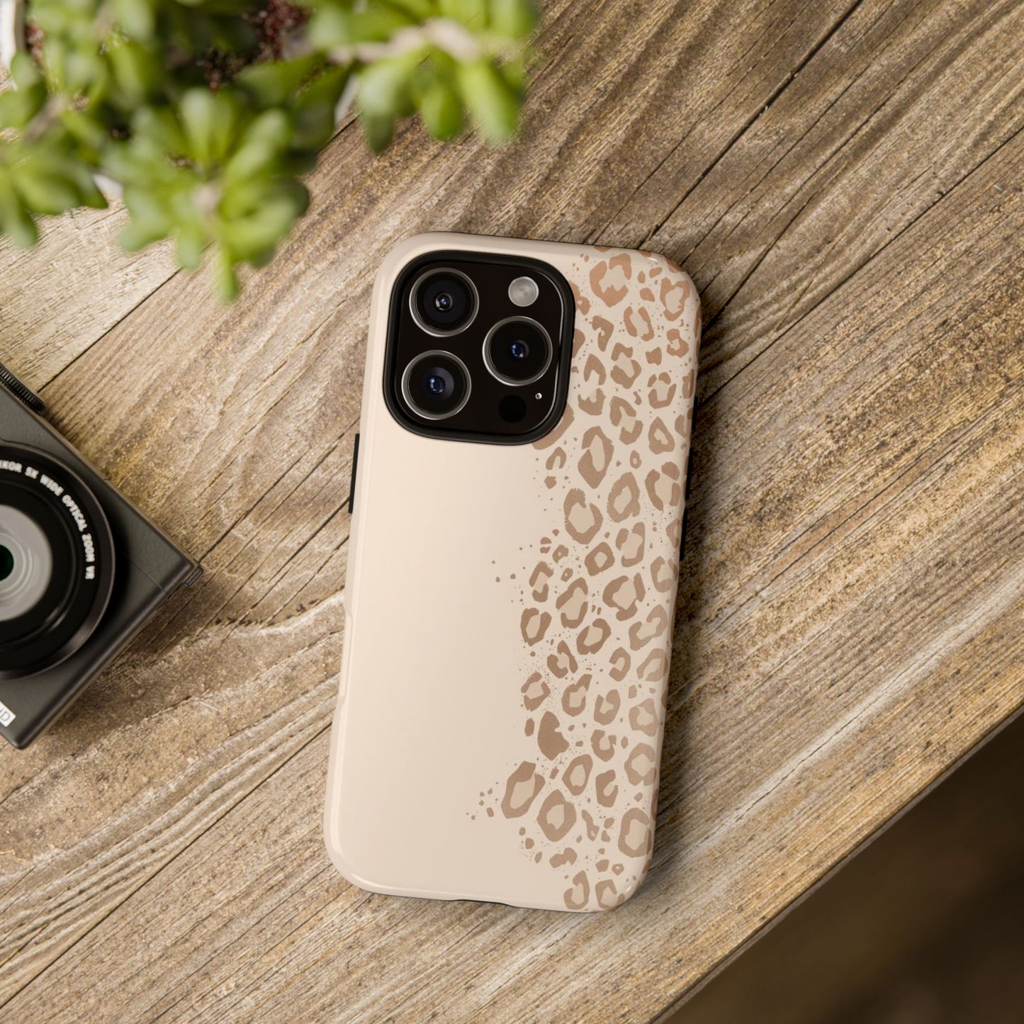 Phone Case – Beige Leopard Print Protective Cover