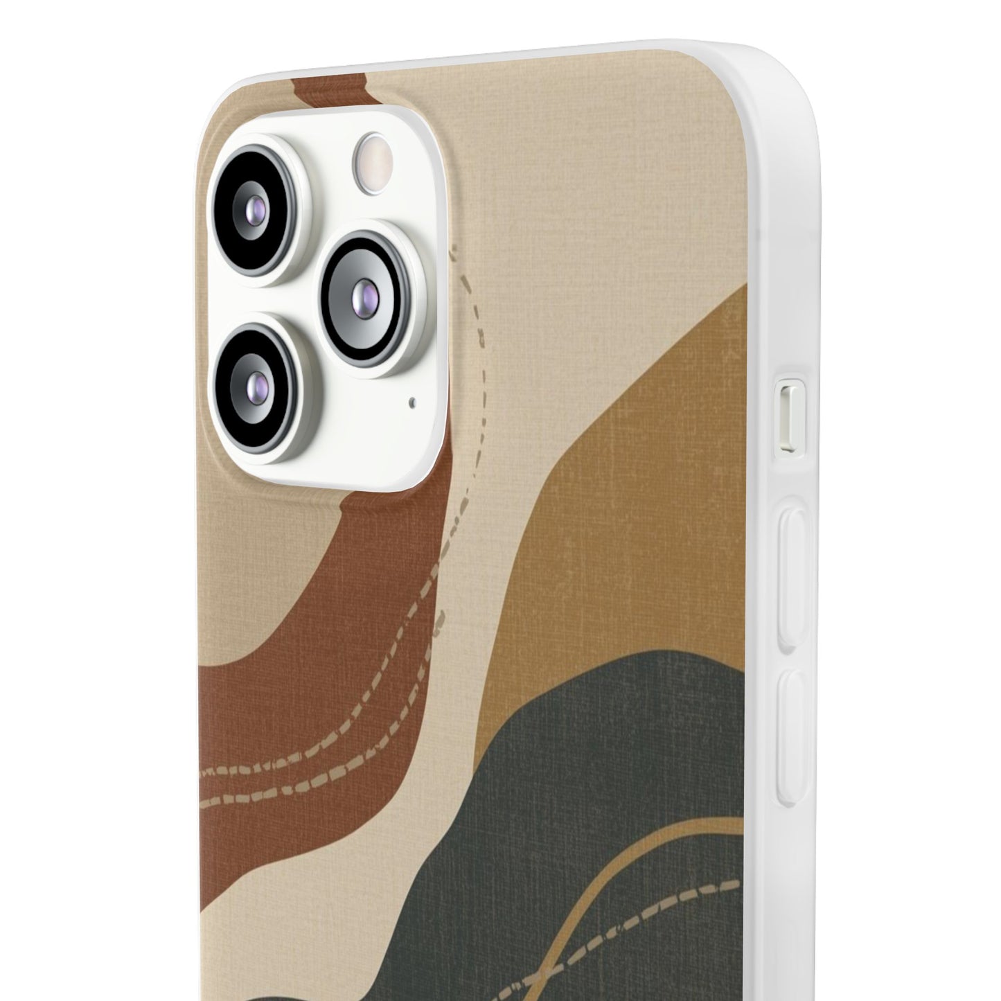 Abstract Earth Tone Phone Case — Boho Wavy Flexi Case