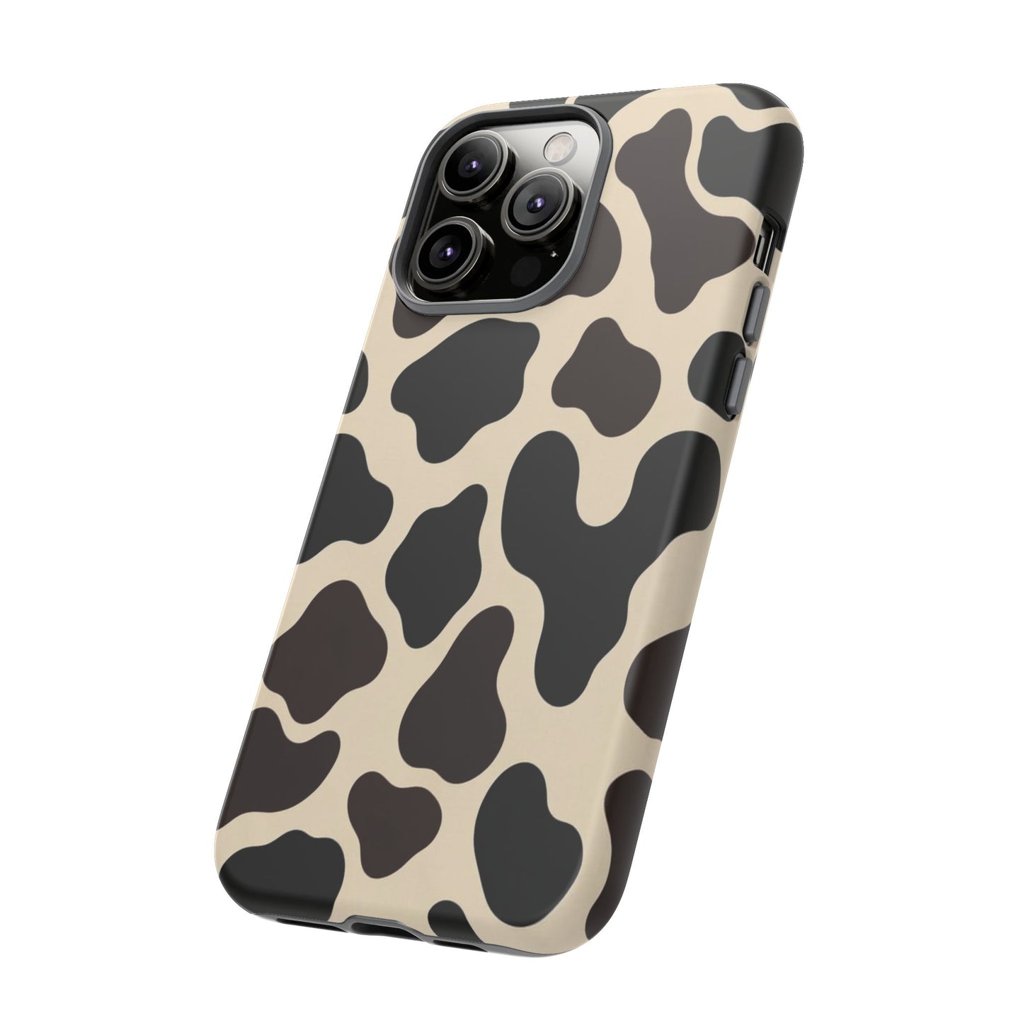Cow Print Phone Case — Black & Cream Protective  Case