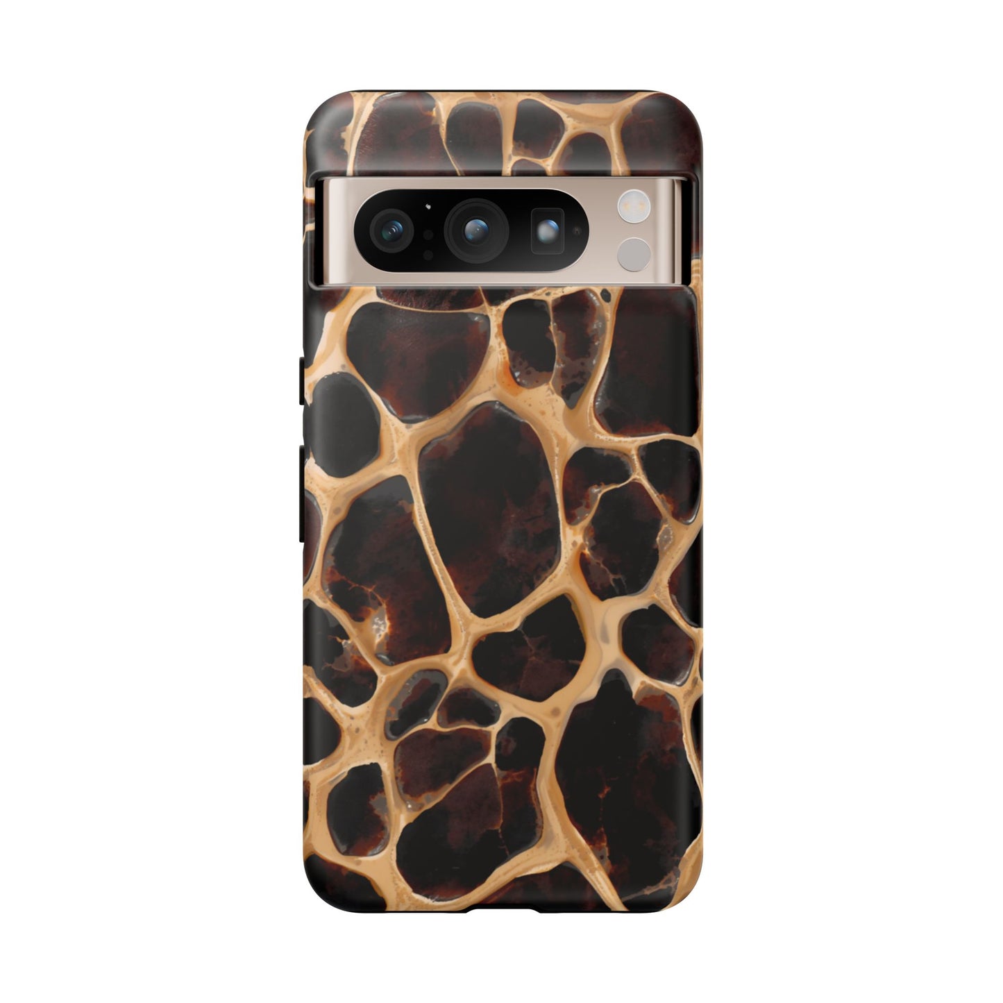 Phone Case — Brown Leather Dot Texture Rugged Protective Cover