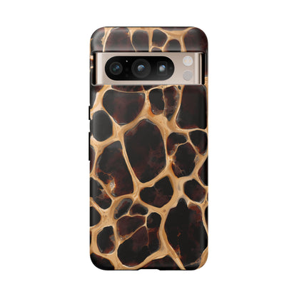 Phone Case — Brown Leather Dot Texture Rugged Protective Cover