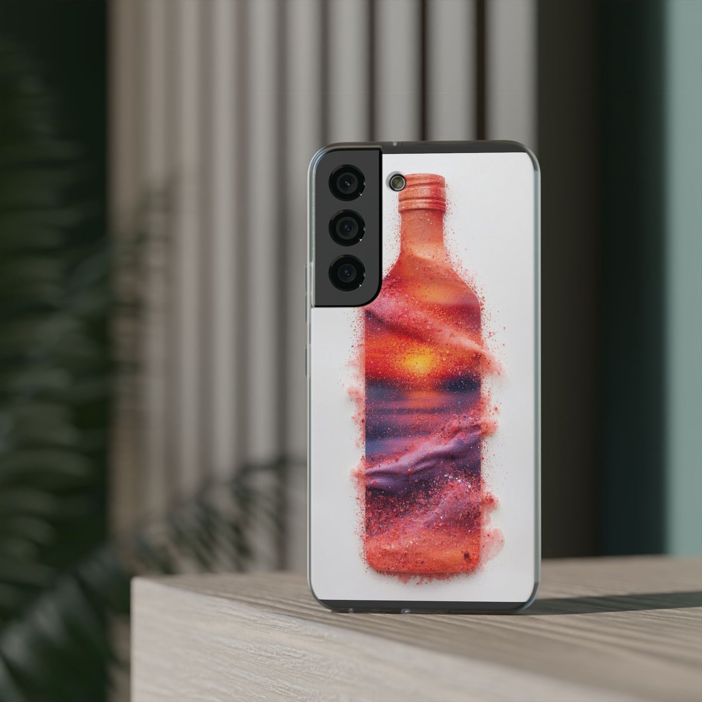 Galaxy Bottle Phone Case — Abstract Cosmic Beverage Design Flexible Case