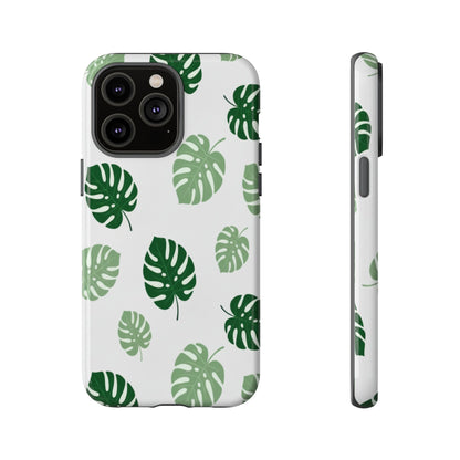 Monstera Leaf Phone Case — Tropical Green Pattern Tough Case