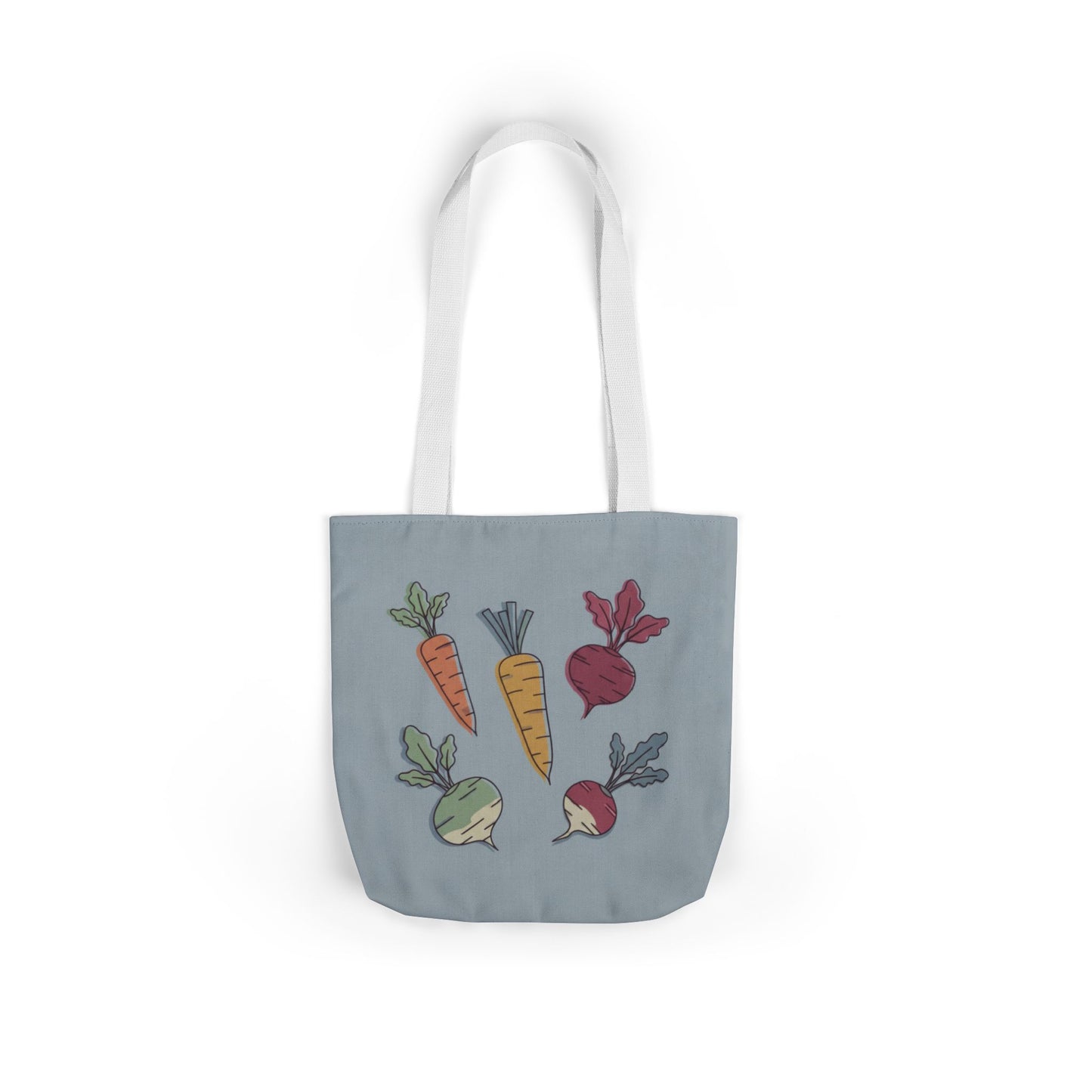 Vegetable Sketch Tote Bag — Carrot & Beetroot Canvas Grocery Tote