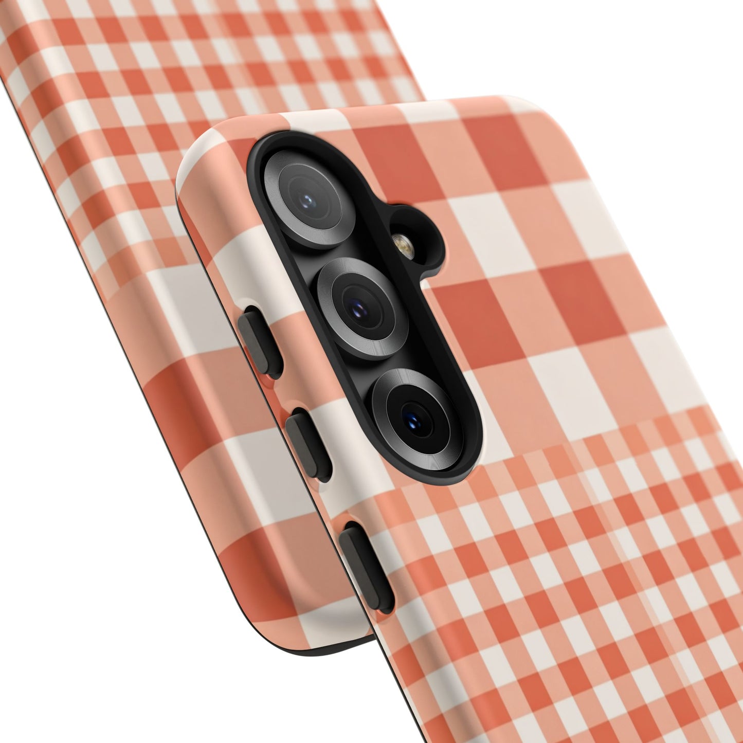 Buffalo Check Tough Phone Case — Orange Gingham Protective Cover