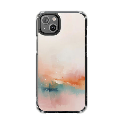 Clear Magnetic Impact Phone Case — Pastel Watercolor Sunset Design