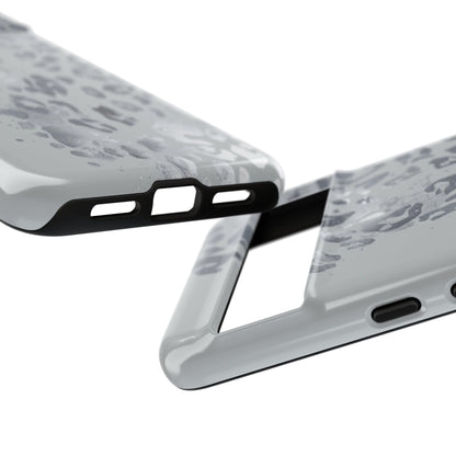 Gray Leopard Print Tough Phone Case