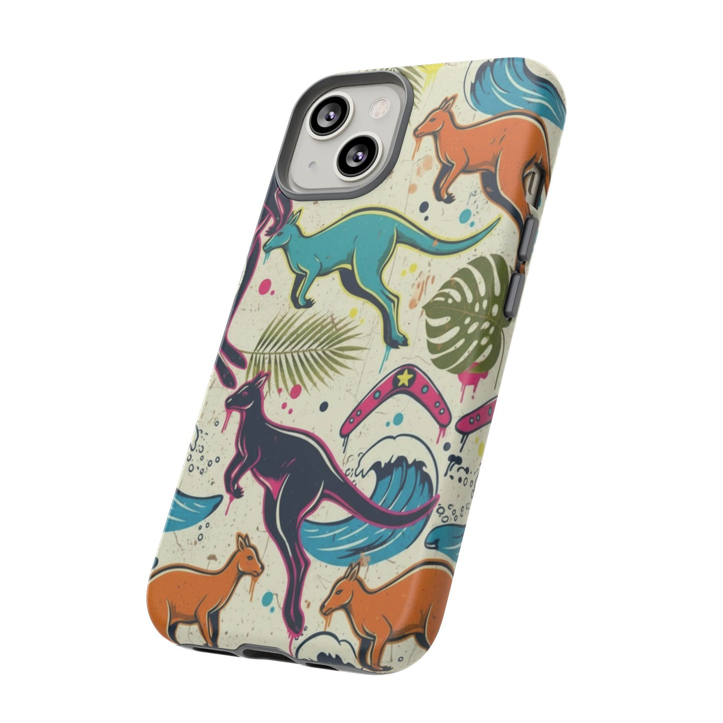 Tough Cases — Colorful Surfing Kangaroo Phone Case