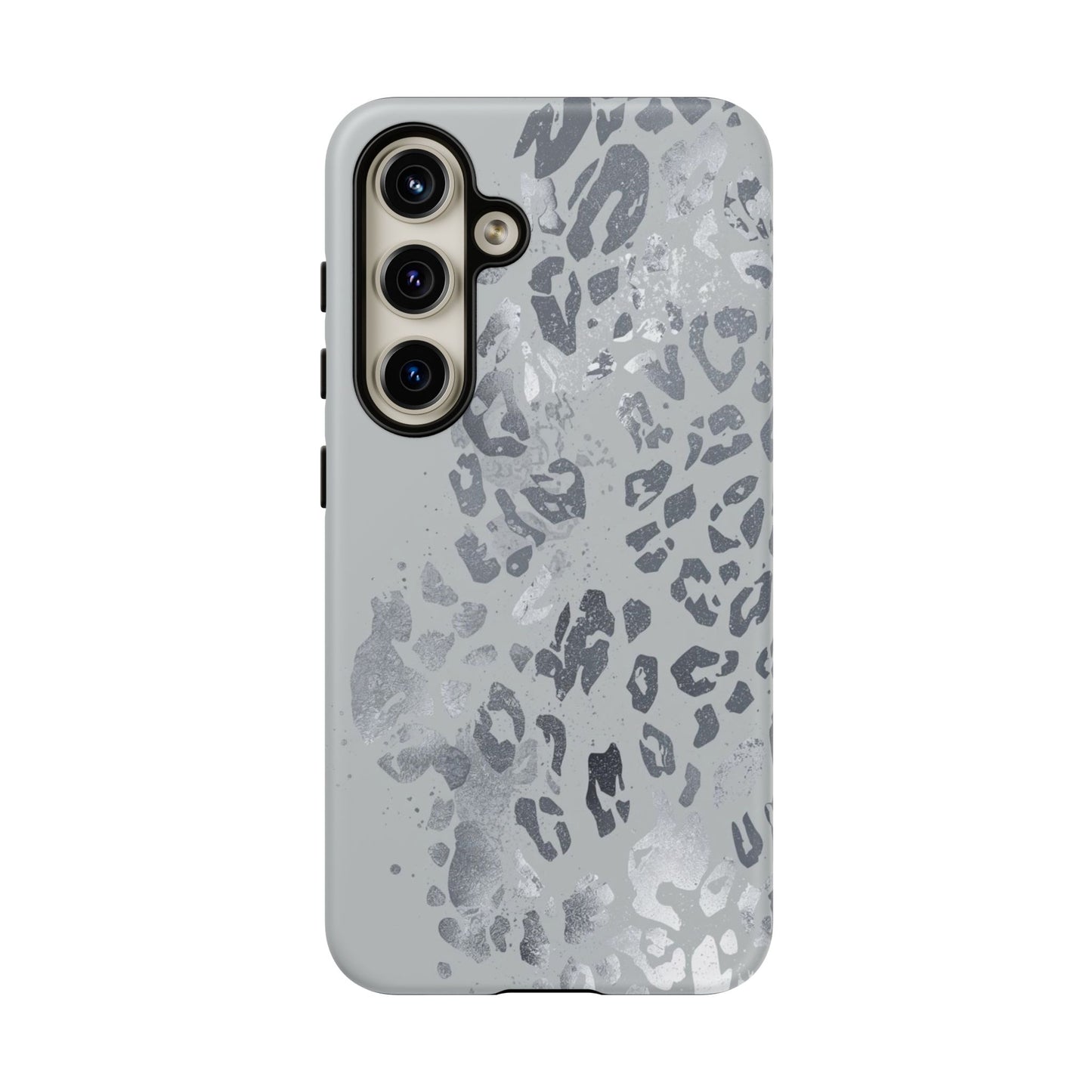 Gray Leopard Print Tough Phone Case