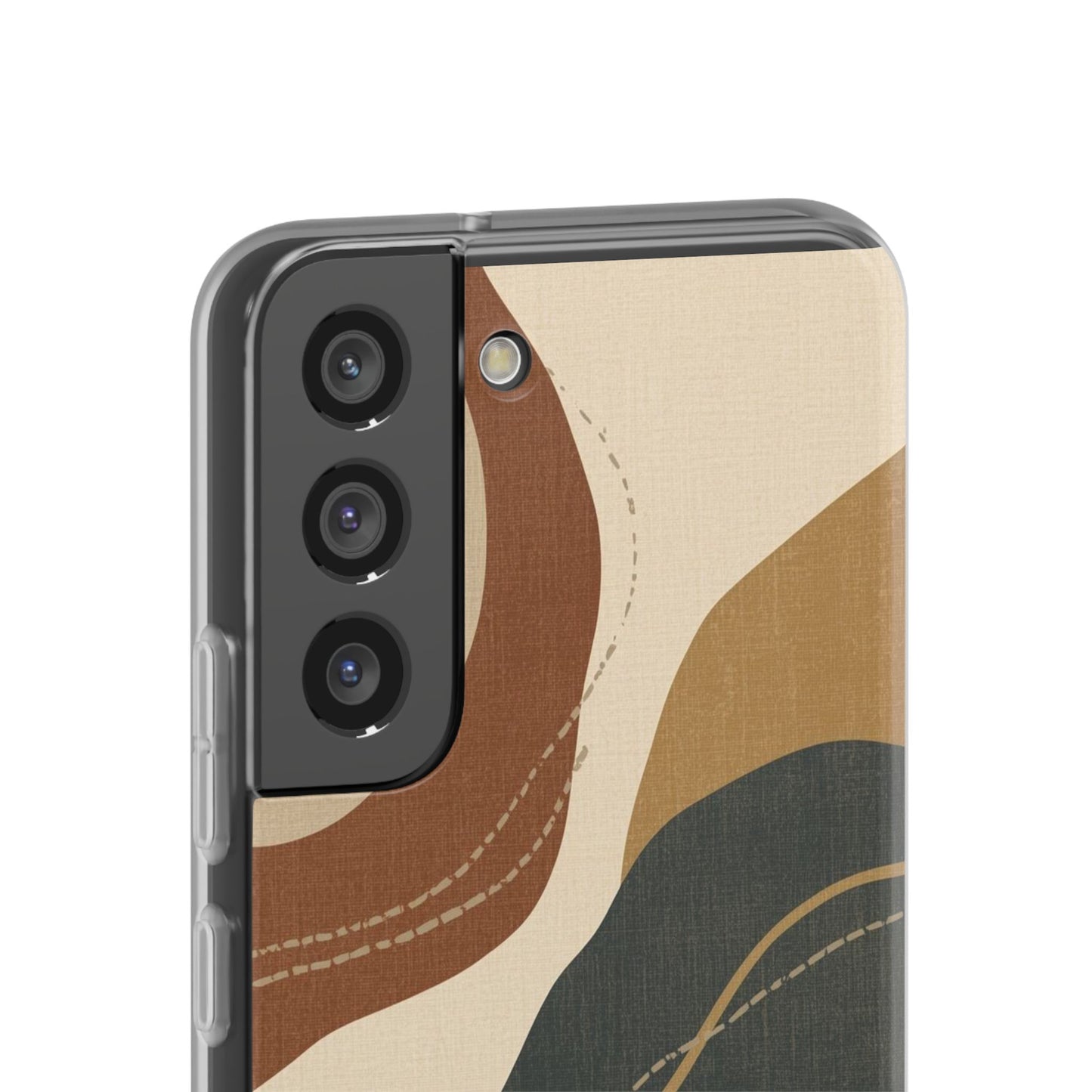 Abstract Earth Tone Phone Case — Boho Wavy Flexi Case