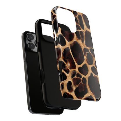 Phone Case — Brown Leather Dot Texture Rugged Protective Cover