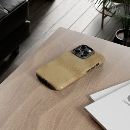 Tan Distressed Leather Texture Phone Case — Rugged Protective iPhone Cover