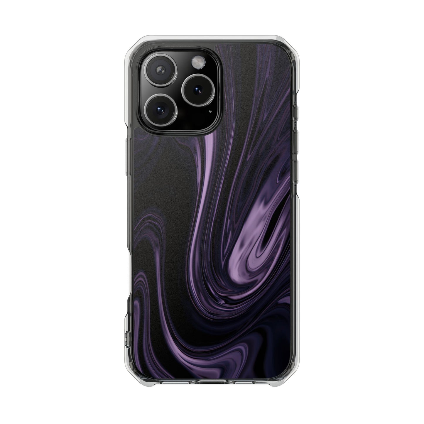 Clear Magnetic Impact Phone Case – Purple Marble Swirl