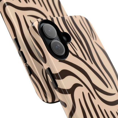 Zebra Stripe Tough Phone Case – Neutral Animal Print Protective Cover