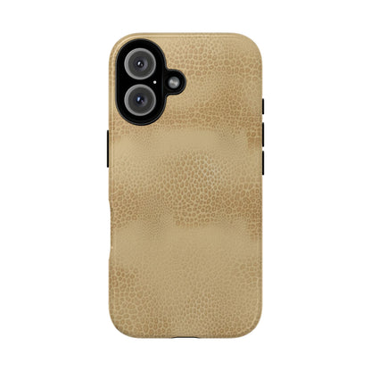 Tan Distressed Leather Texture Phone Case — Rugged Protective iPhone Cover