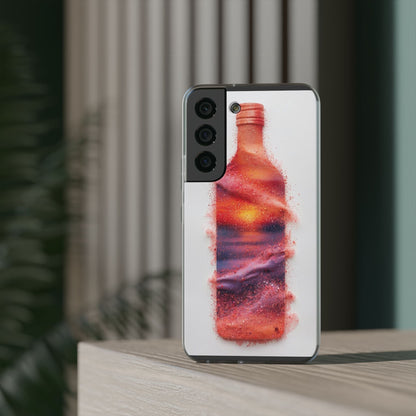 Galaxy Bottle Phone Case — Abstract Cosmic Beverage Design Flexible Case