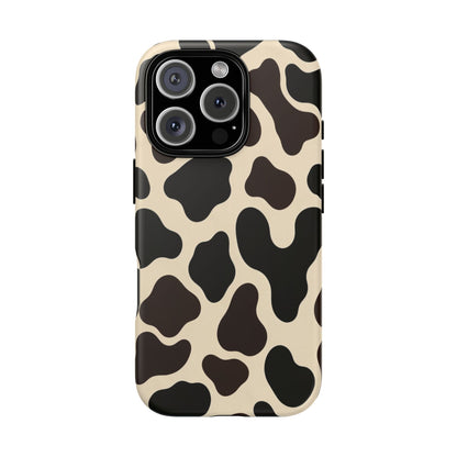 Cow Print Phone Case — Black & Cream Protective  Case