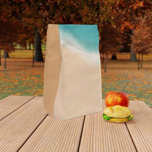 Ocean Sand Polyester Lunch Bag, Eco-Friendly, Beach Day Essentials, Picnic, Back to School, Vibrant Summer Vibe