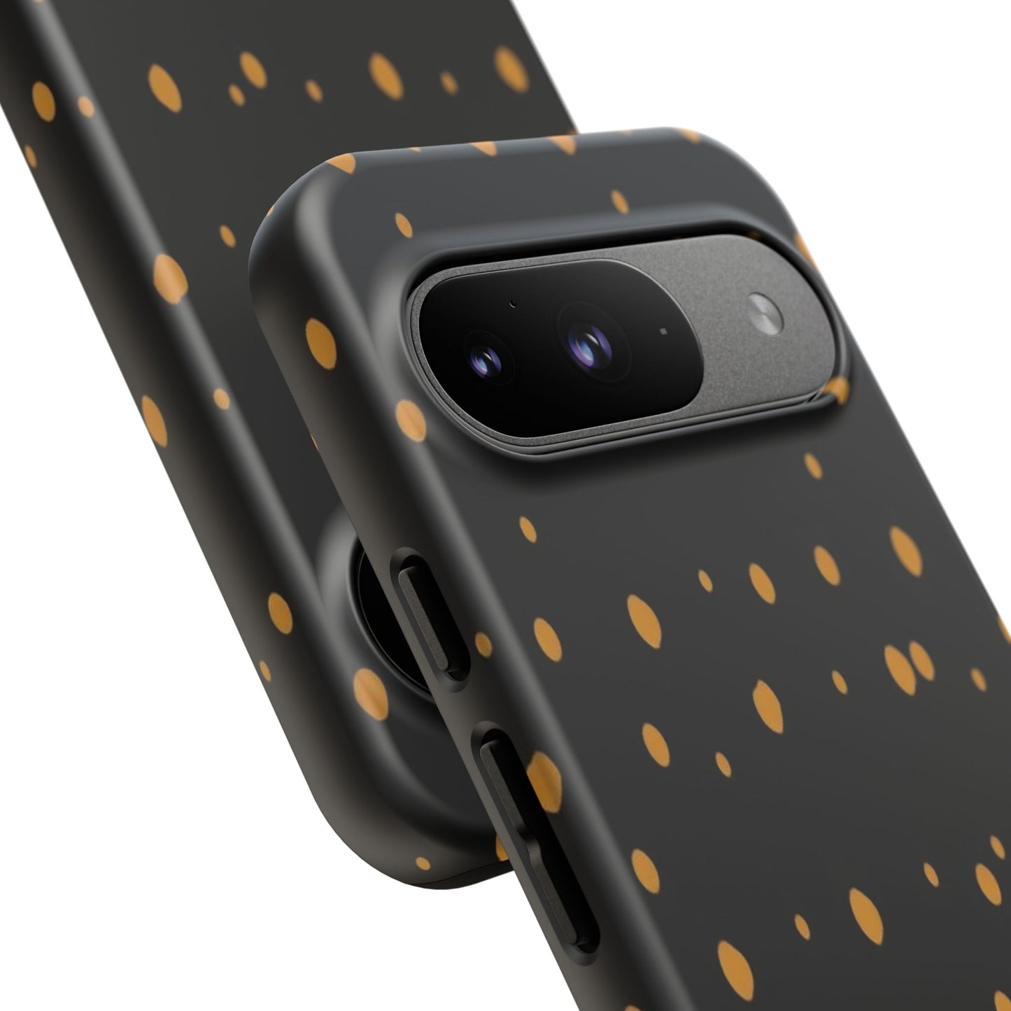 Black & Gold Dot Tough Phone Case — Protective Sparkle Pattern