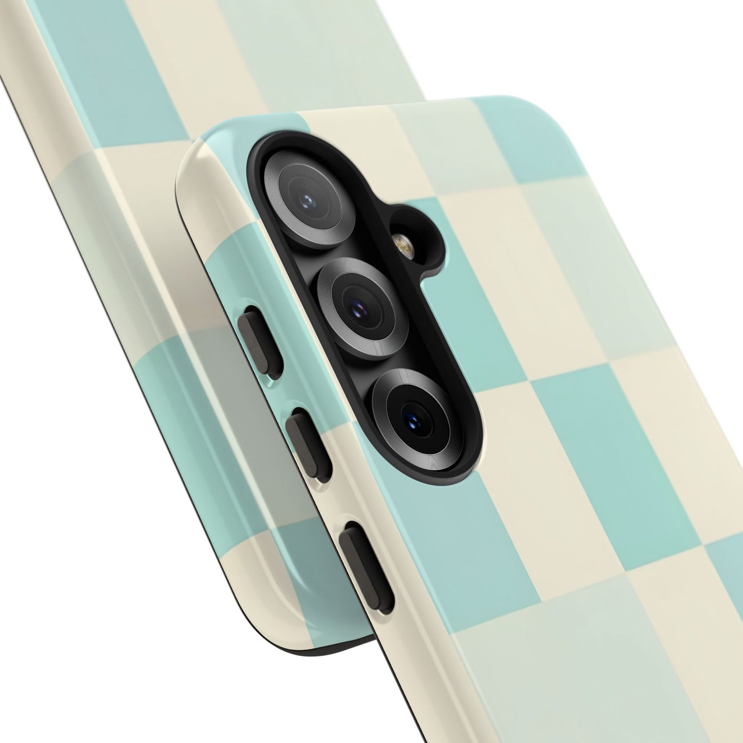 Pastel Checkerboard Tough Case – Mint & Cream Protective Phone Cover