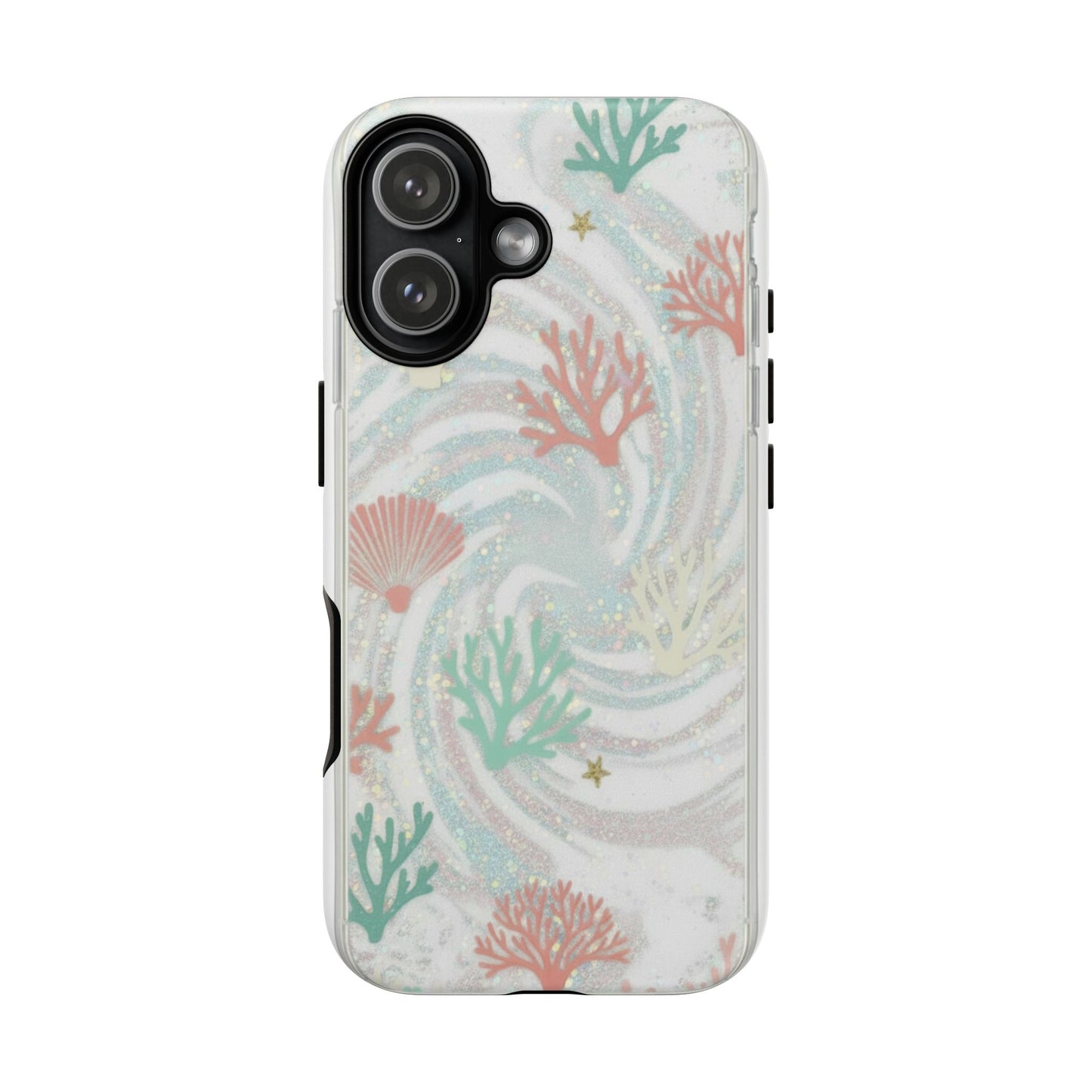 Seafoam Coral Tough Phone Case - Pastel Ocean Wave Design