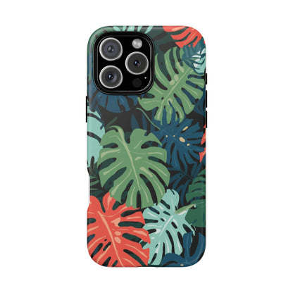 Tropical Monstera Phone Case — Colorful Leaf Protective Tough Case