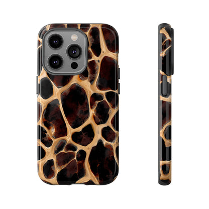Phone Case — Brown Leather Dot Texture Rugged Protective Cover