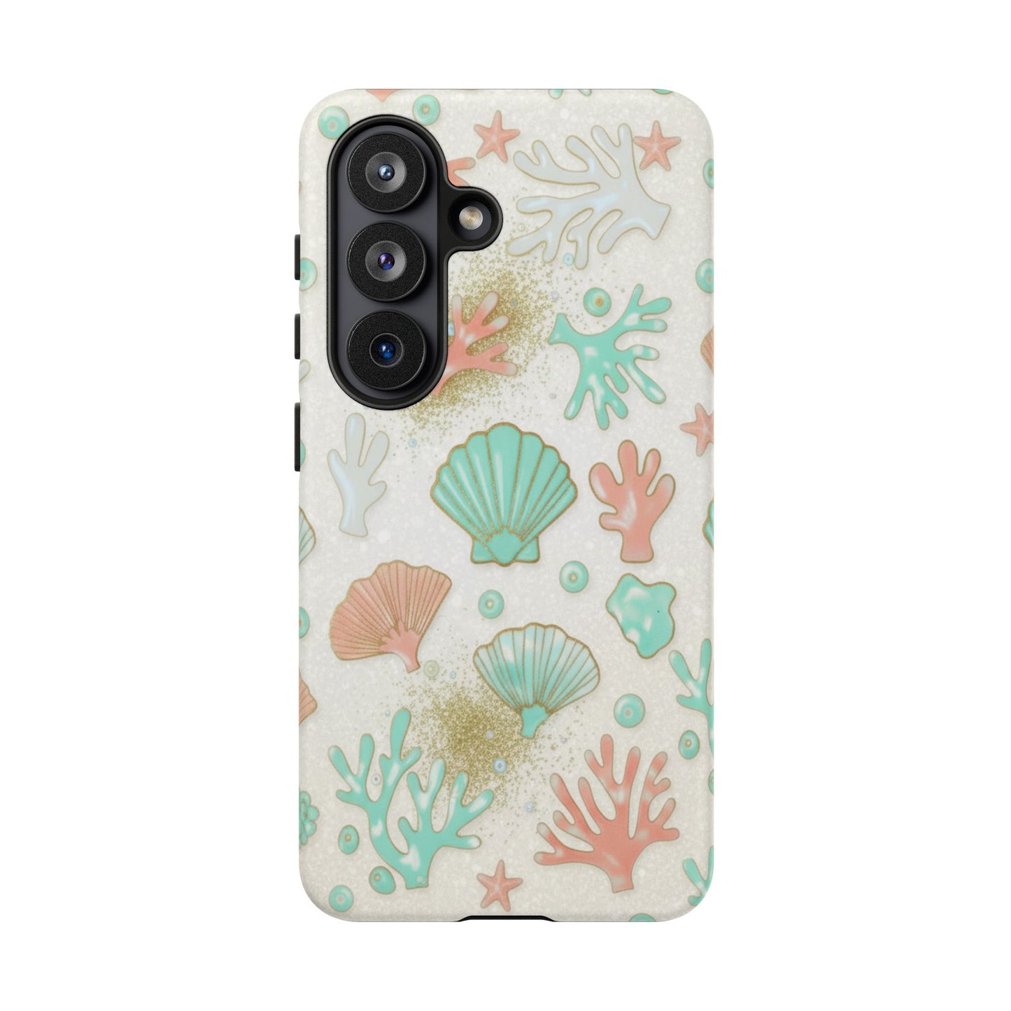 Seashell Coral Phone Case — Pastel Beach Shells Protective Tough Case