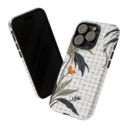 Floral Woven Tough Phone Case — Protective Botanical iPhone Cover