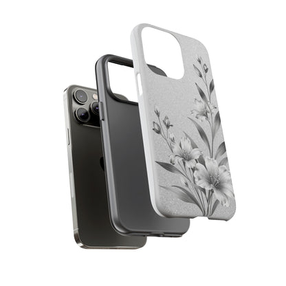Floral Monochrome Phone Case — Elegant Black & White Lily Design
