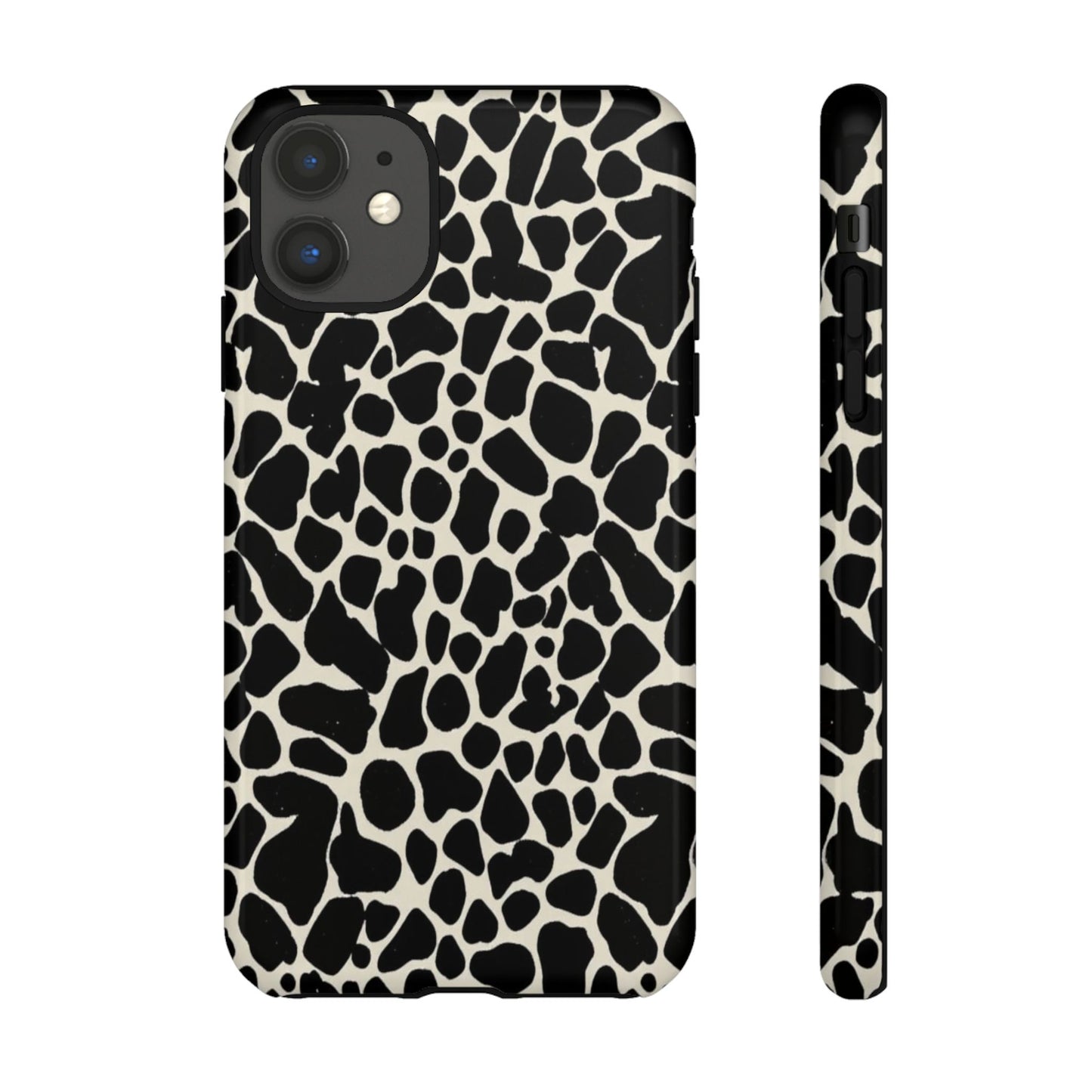 Black and White Cowhide Phone Case — Protective Tough Case