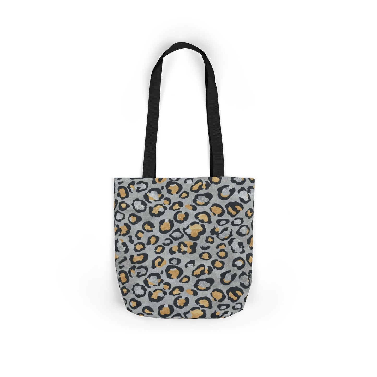 Leopard Print Canvas Tote Bag with Beige Straps
