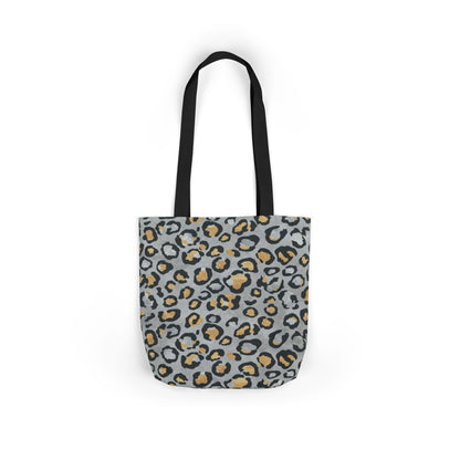 Leopard Print Canvas Tote Bag with Beige Straps