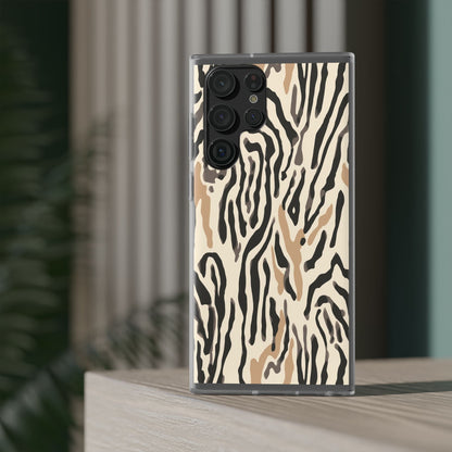 Zebra Stripe Phone Case – Neutral Animal Print Flexi Case